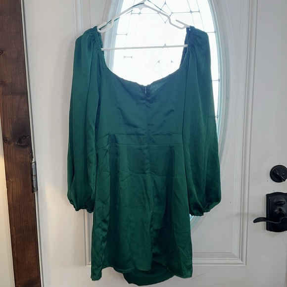 nwt Skylar Rose Green Satin Mini Dress Womens Size Large - Picture 4 of 9